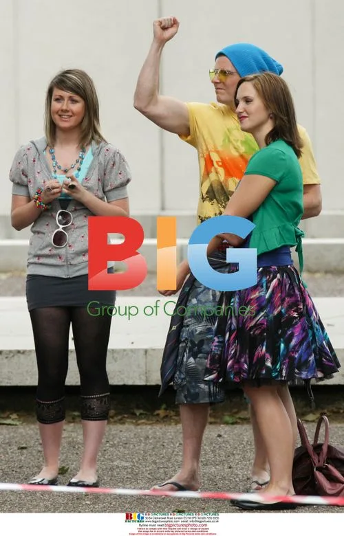 Susie Amy and Nigel Harman on film set
