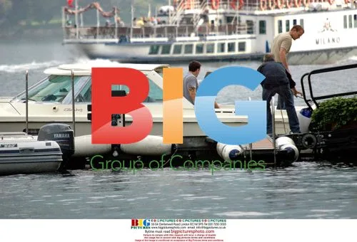 George Clooney on Boat in Italy