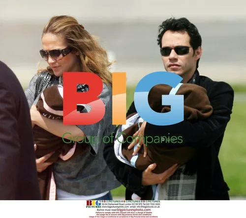 Jennifer Lopez, Marc Anthony and kids arrive in Belgium