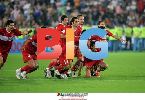 Turkey Team Celebrates Euro 2008 Quarter Final Win
