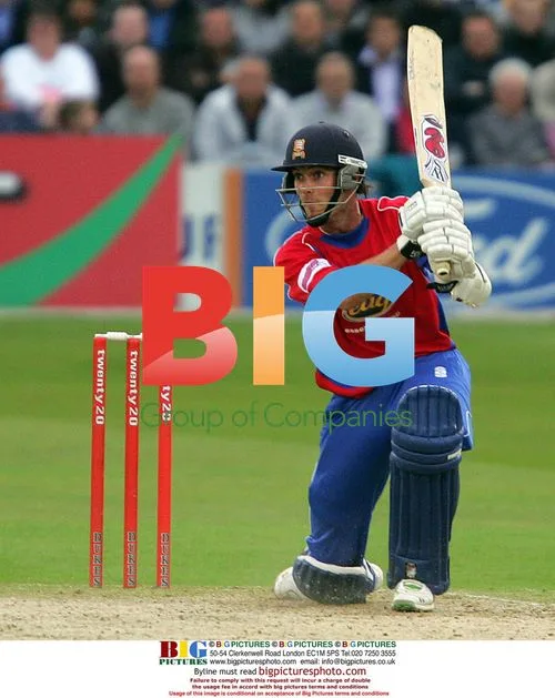 Essex batsman James Foster hits boundary