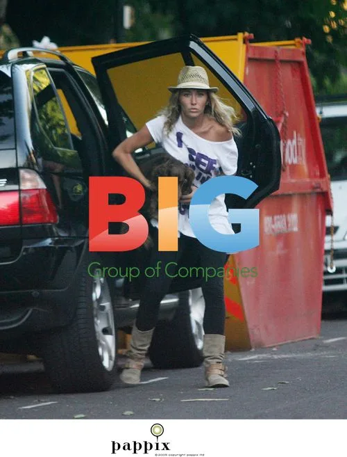Jenny Frost takes dog for walk