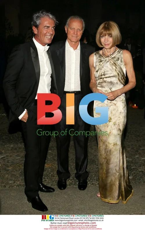 Cesare Paciotti, Santo Versace and Anna Wintour at Uomo Vogue Party