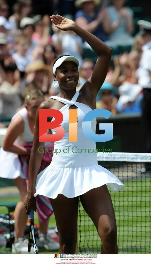 Venus Williams celebrates Wimbledon win
