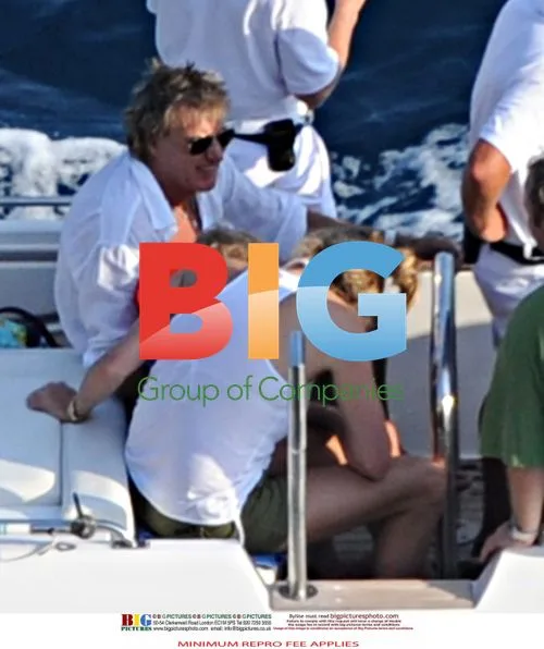 Rod Stewart and Penny Lancaster in Positano, Italy