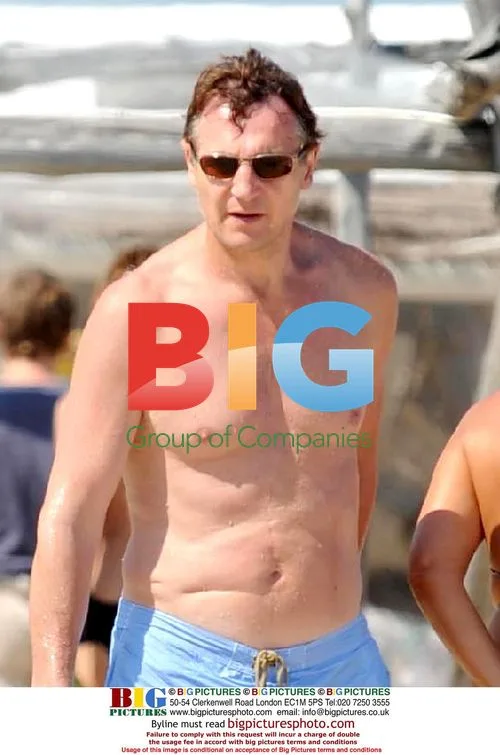 Liam Neeson on Saint Tropez Beach