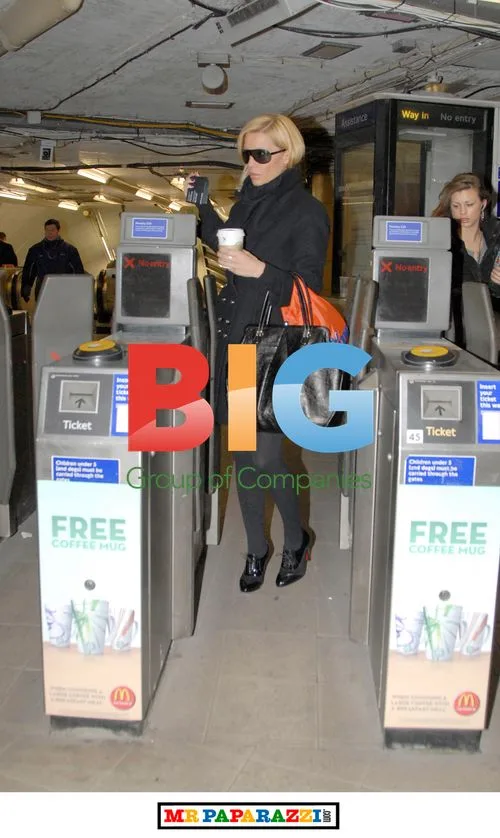 Denise Van Outen Travels on Tube in London