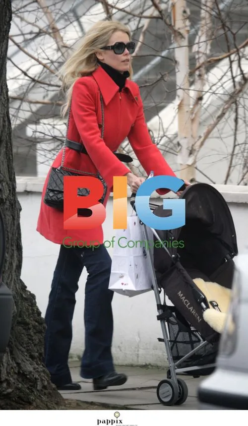 Claudia Schiffer and Daughter Out for a Stroll