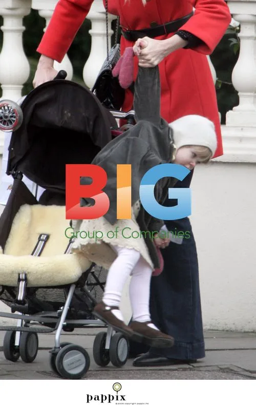 Claudia Schiffer and daughter on scooter