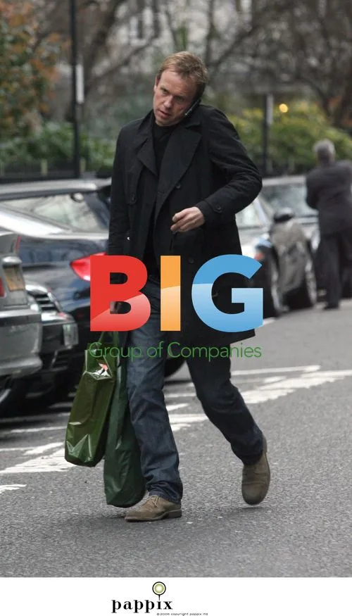 TV Host Tim Lovejoy on Phone in London