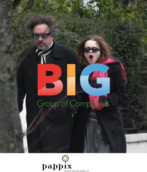 Tim Burton and Helena Bonham Carter Strolling in London