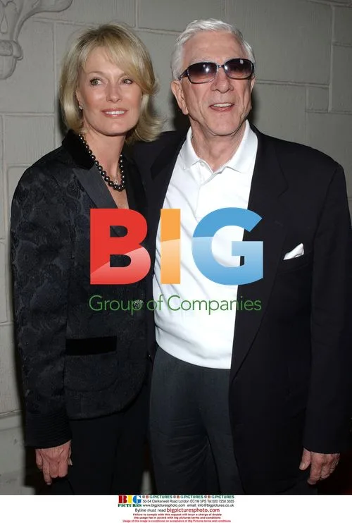 Leslie Nielsen and wife at Superhero Movie premiere