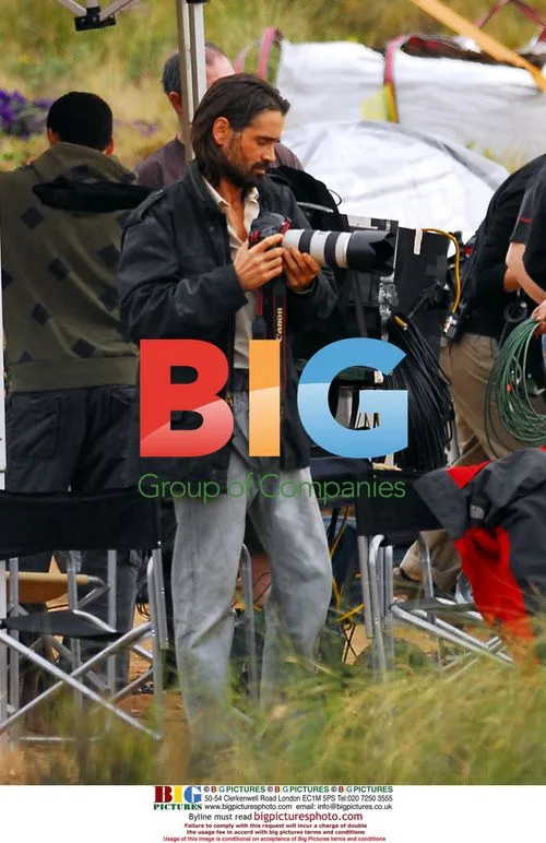 Colin Farrell and Jamie Sives on the set of 'Triage'