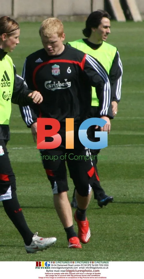 Liverpool players training in Merseyside, UK