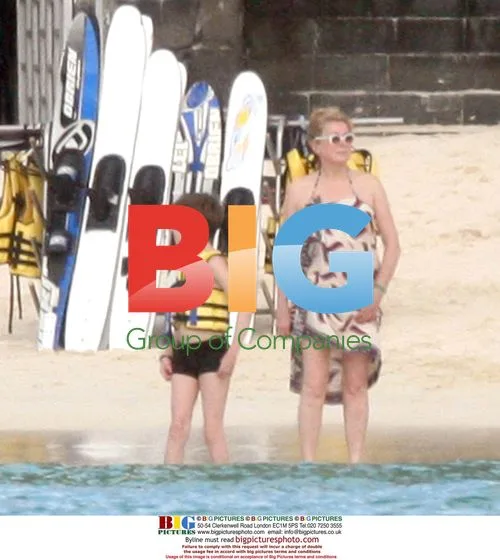 Catherine Deneuve and family in Mauritius