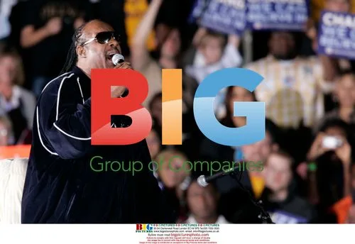 Stevie Wonder performs at Obama campaign event