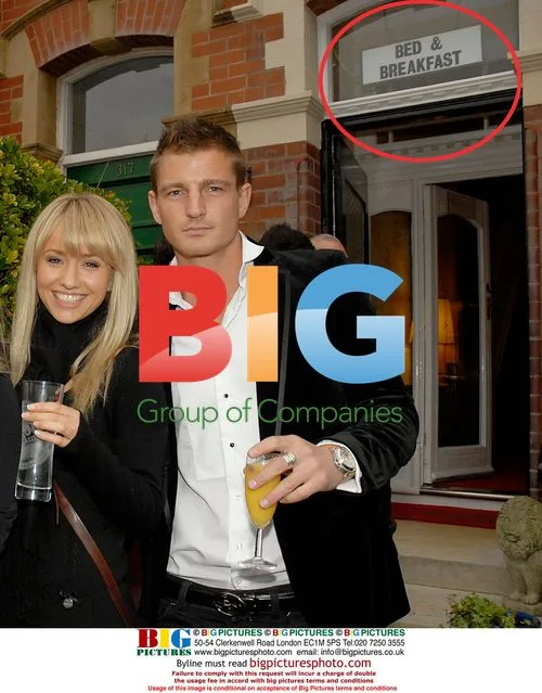 Jonas Armstrong and Sammy Winward at a B&B in Blackpool