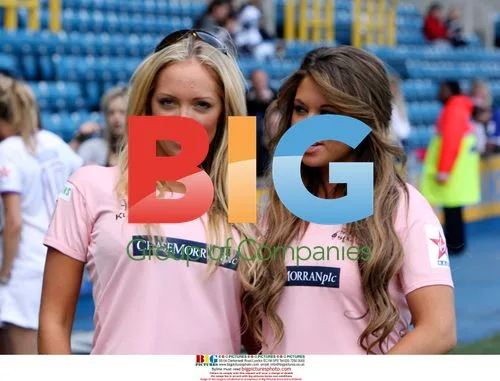 Asleyne Horgan-Wallace and Bianca Gascoigne at Celebrity Soccer Six