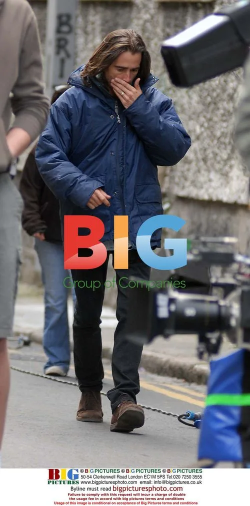 Colin Farrell and Christopher Lee on 'Triage' set
