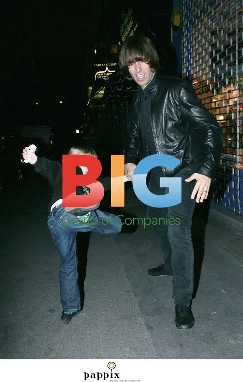 Liam Gallagher and son Gene do kung-fu in London
