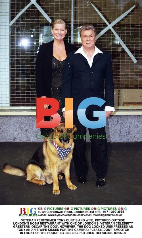 Tony Curtis and Wife with Oscar the Dog