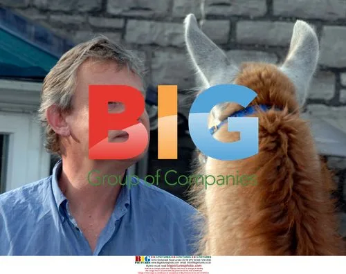 Martin Clunes and Llama in Beaminster