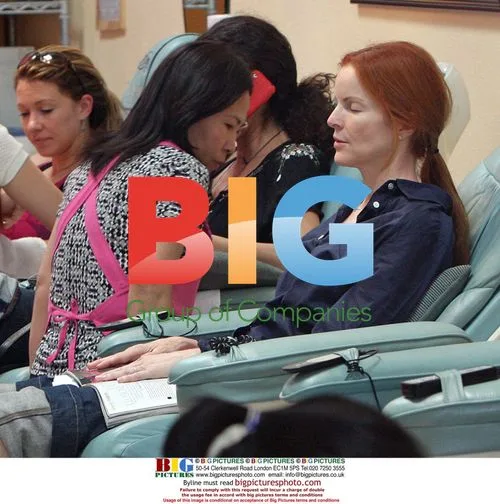 Marcia Cross gets pedicure in LA