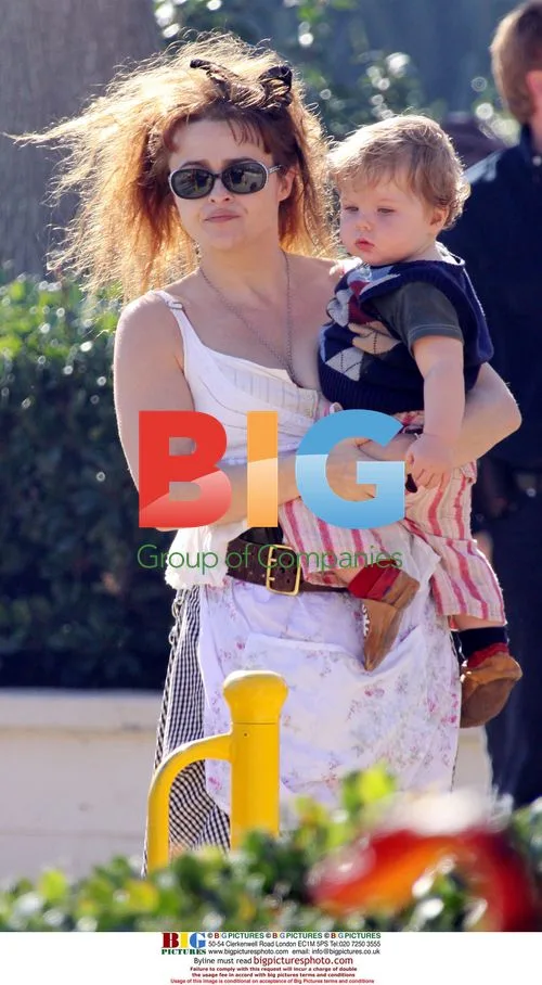 Helena Bonham Carter Lunches with Friends in Malibu