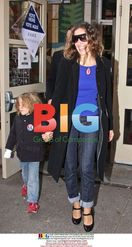 Sarah Jessica Parker, Matthew Broderick and son vote
