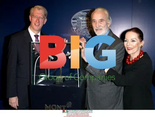 George H. Light, Christopher Lee and wife at Montblanc premiere