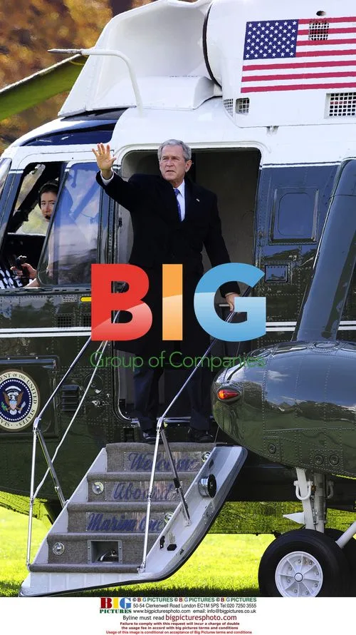 President George W. Bush departs White House