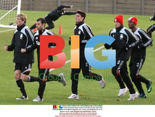 Liverpool players at Melwood training