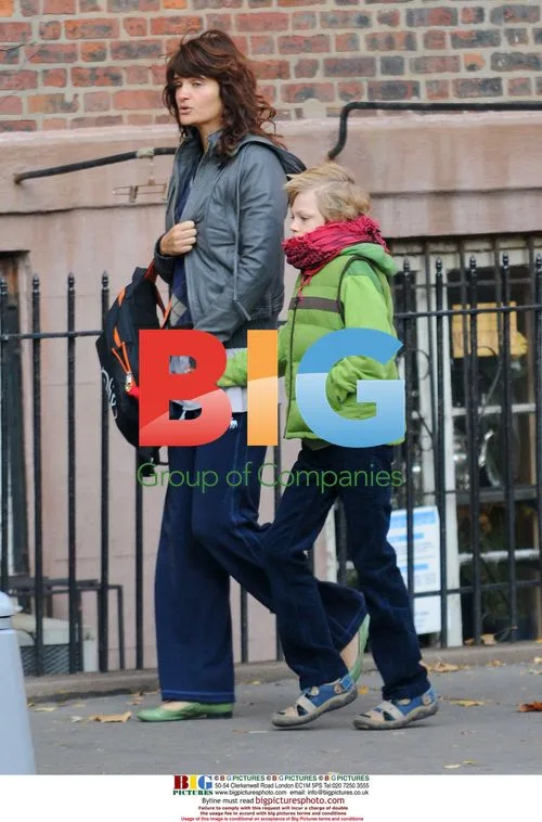Helena Christensen Walks Son to School