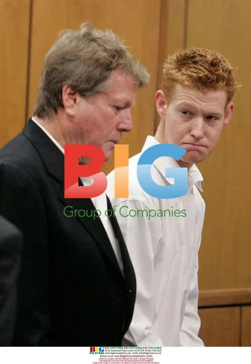 Ryan O'Neal and son Griffin at Malibu Courthouse
