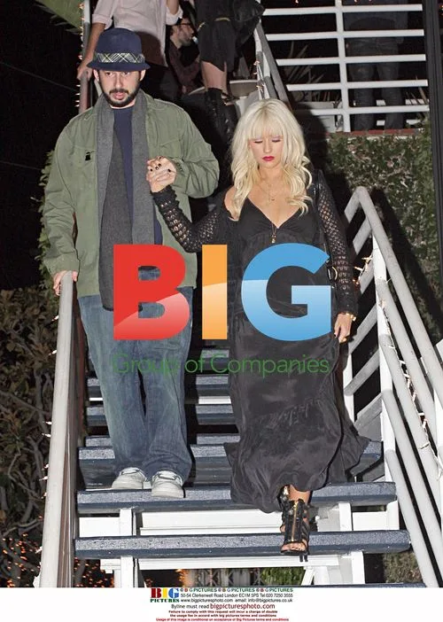Christina Aguilera & husband at Fred Segal