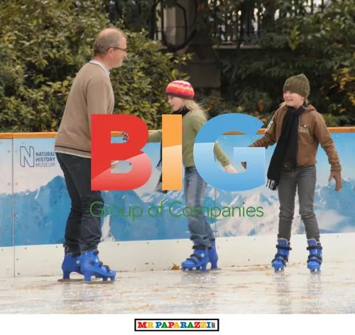 Harry Enfield and daughter ice skating