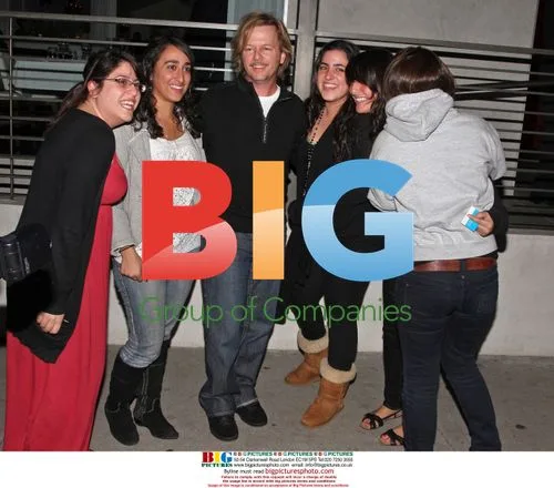 David Spade poses with fans in LA