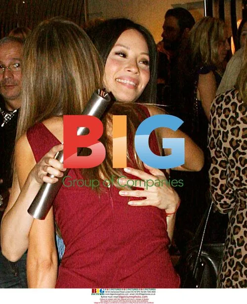 Lucy Liu Spotted in Blue Dress