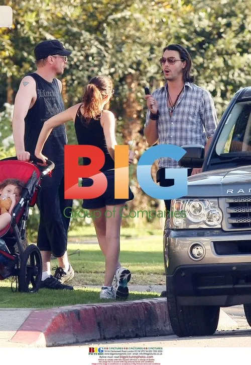Anna Friel and family out for a stroll