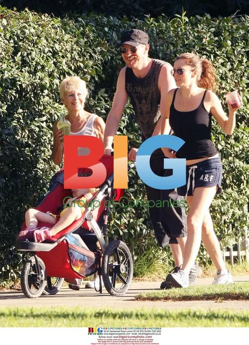 Anna Friel and family out for a stroll