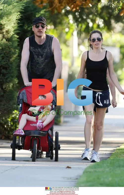 Anna Friel and family out in Hollywood Hills