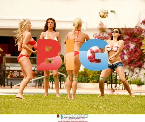 Glamour models by pool in Marbella