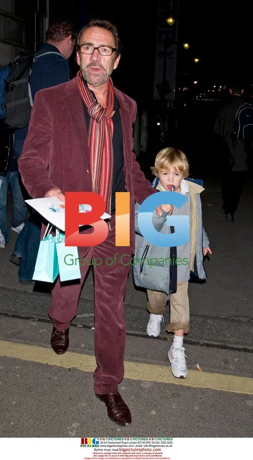Robert Lindsay and son at ice rink opening