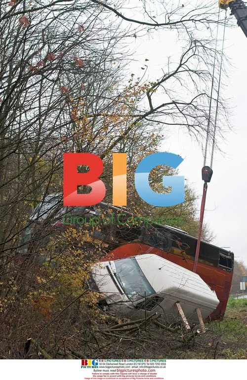 Accident involving German bus with The Roots