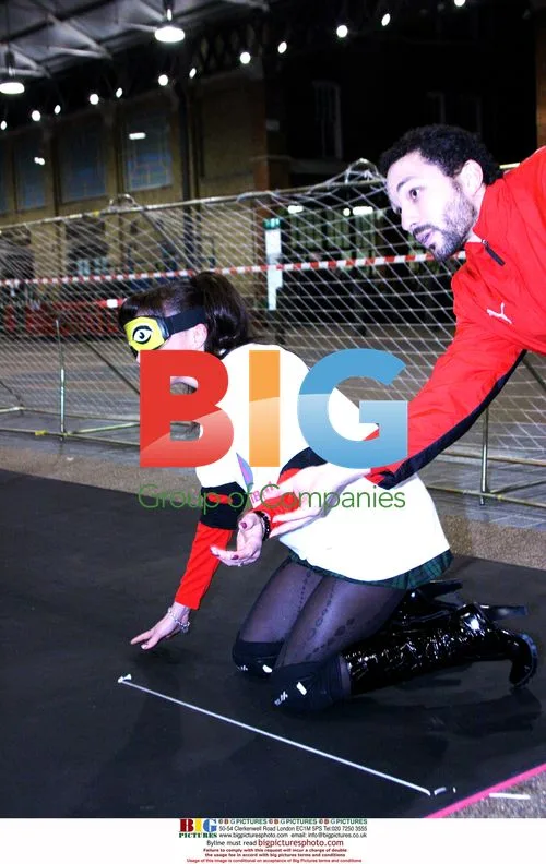 Cheeky Girls play Goalball blindfolded