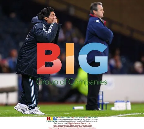 Maradona at Scotland vs Argentina game