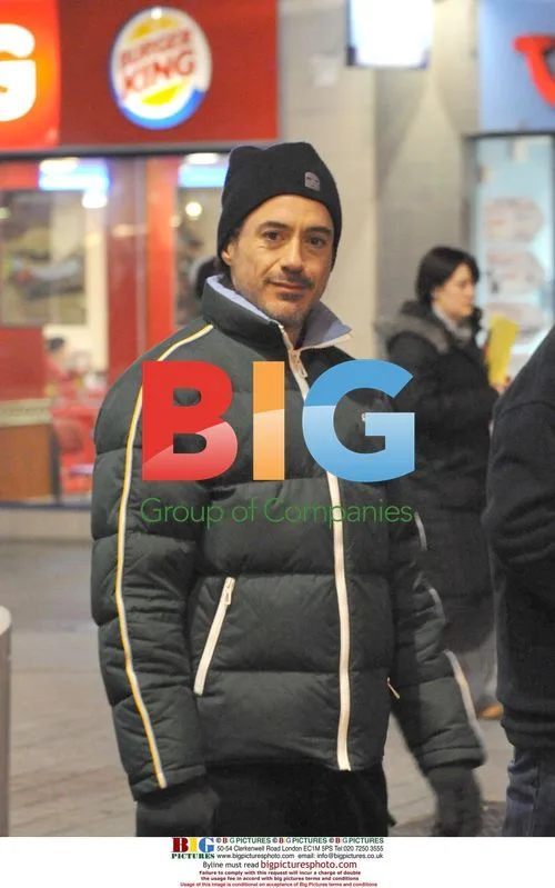 Robert Downey Jnr on set in Liverpool