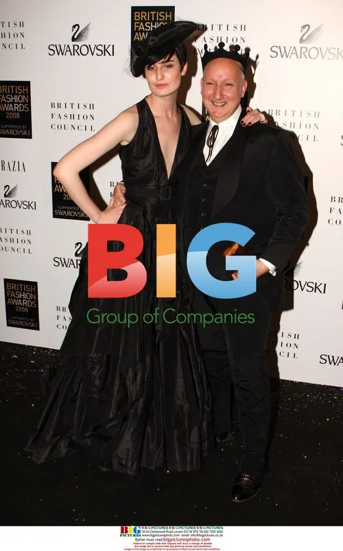 Erin O'Connor and Stephen Jones at British Fashion Awards 2008