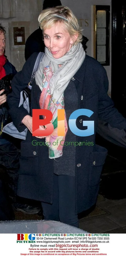 Sting's wife Trudie Styler leaving Scotts restaurant, London