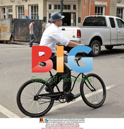 Brad Pitt Cycles Through New Orleans' French Quarter